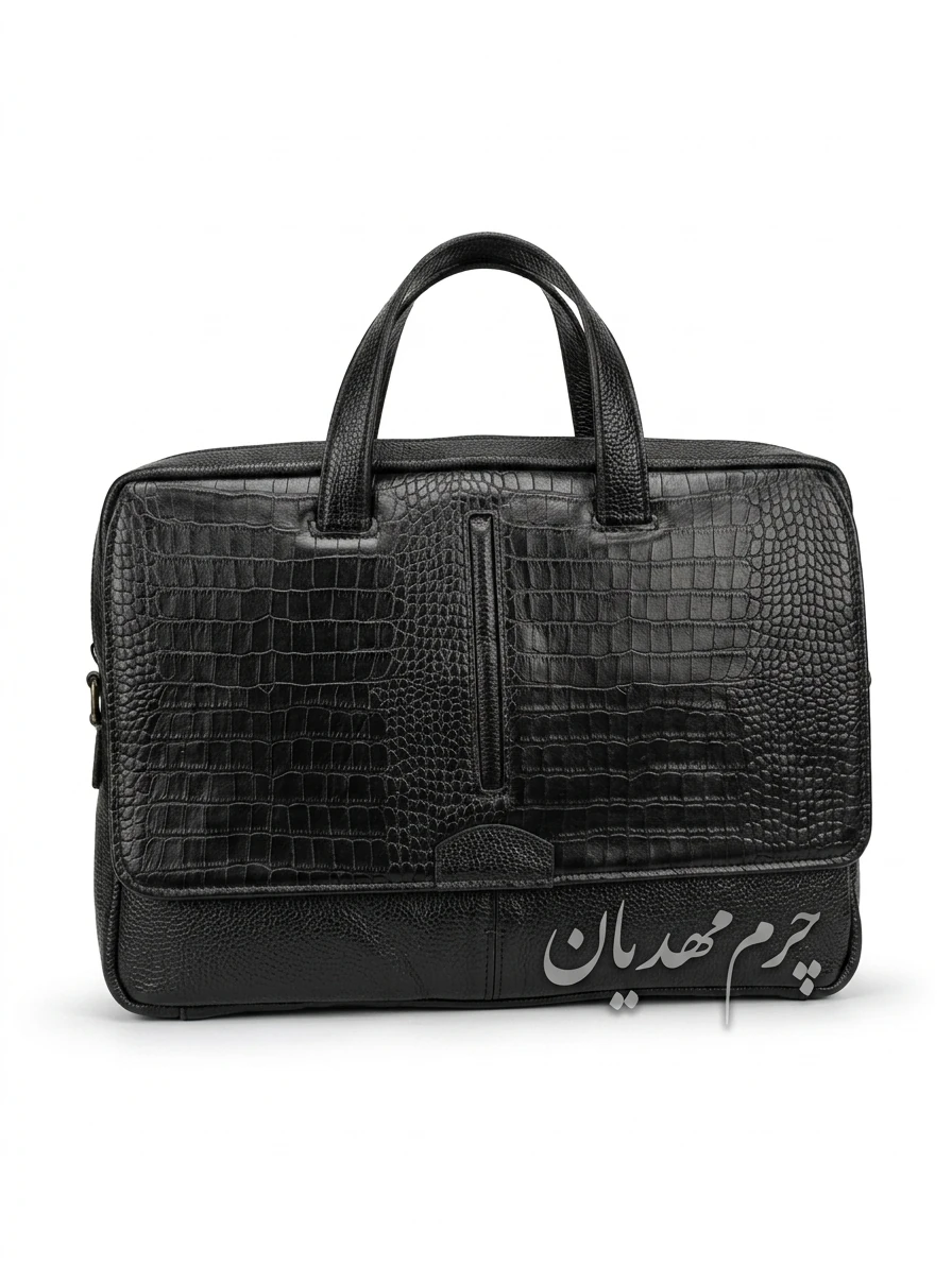 کیف اداری ترکیبی دستی و دوشی تمام چرم طبیعی